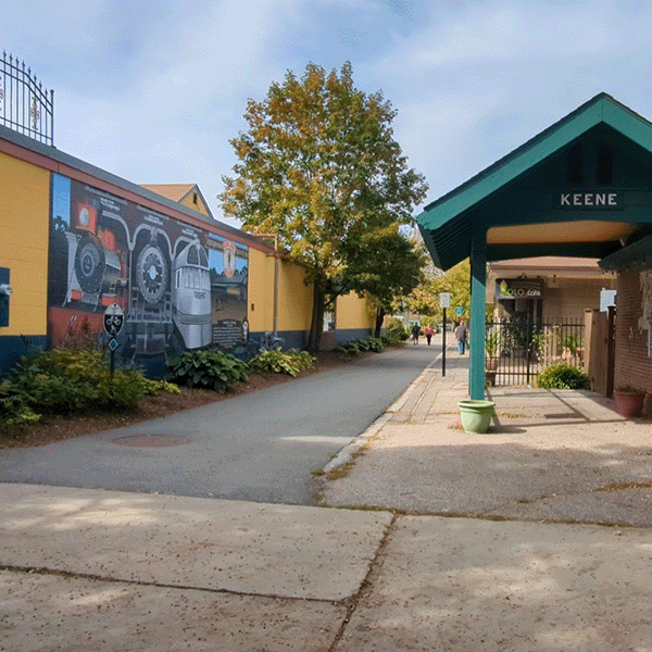 Train mural in Keene, NH